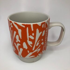 Starbucks 2016 Orange Floral Ceramic Coffee Mug